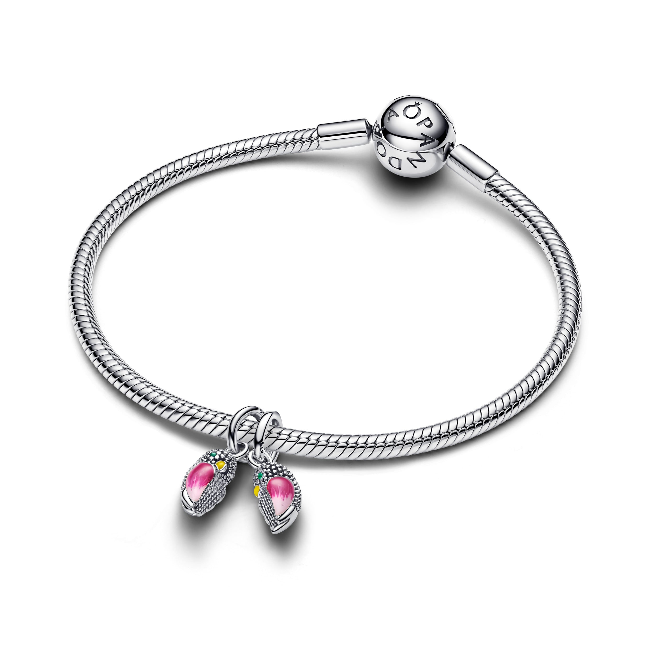 Magnetic Love Birds Silver Charm
