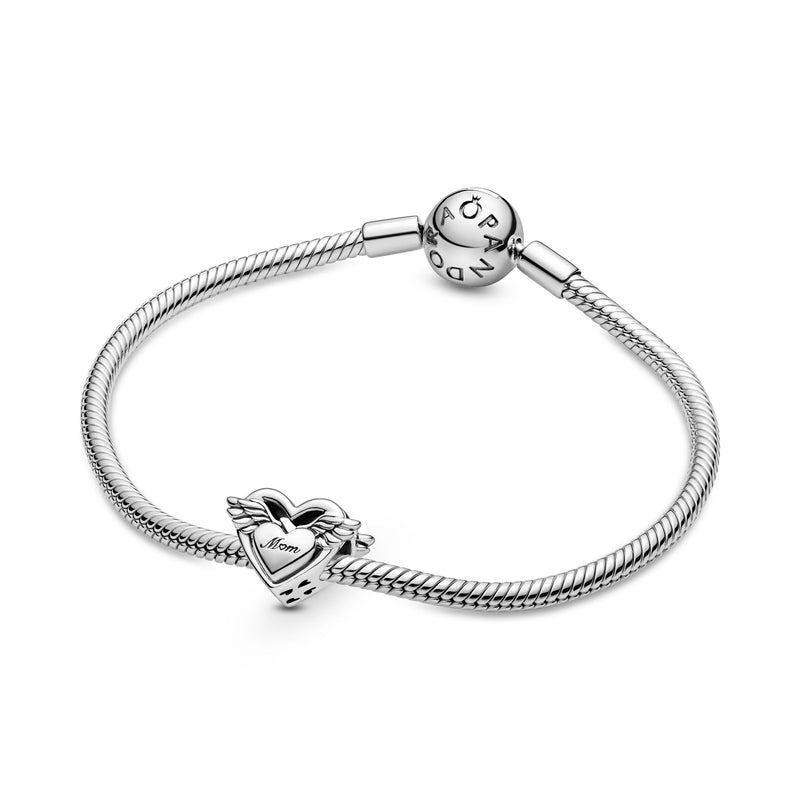 Mum Heart With Wings Charm