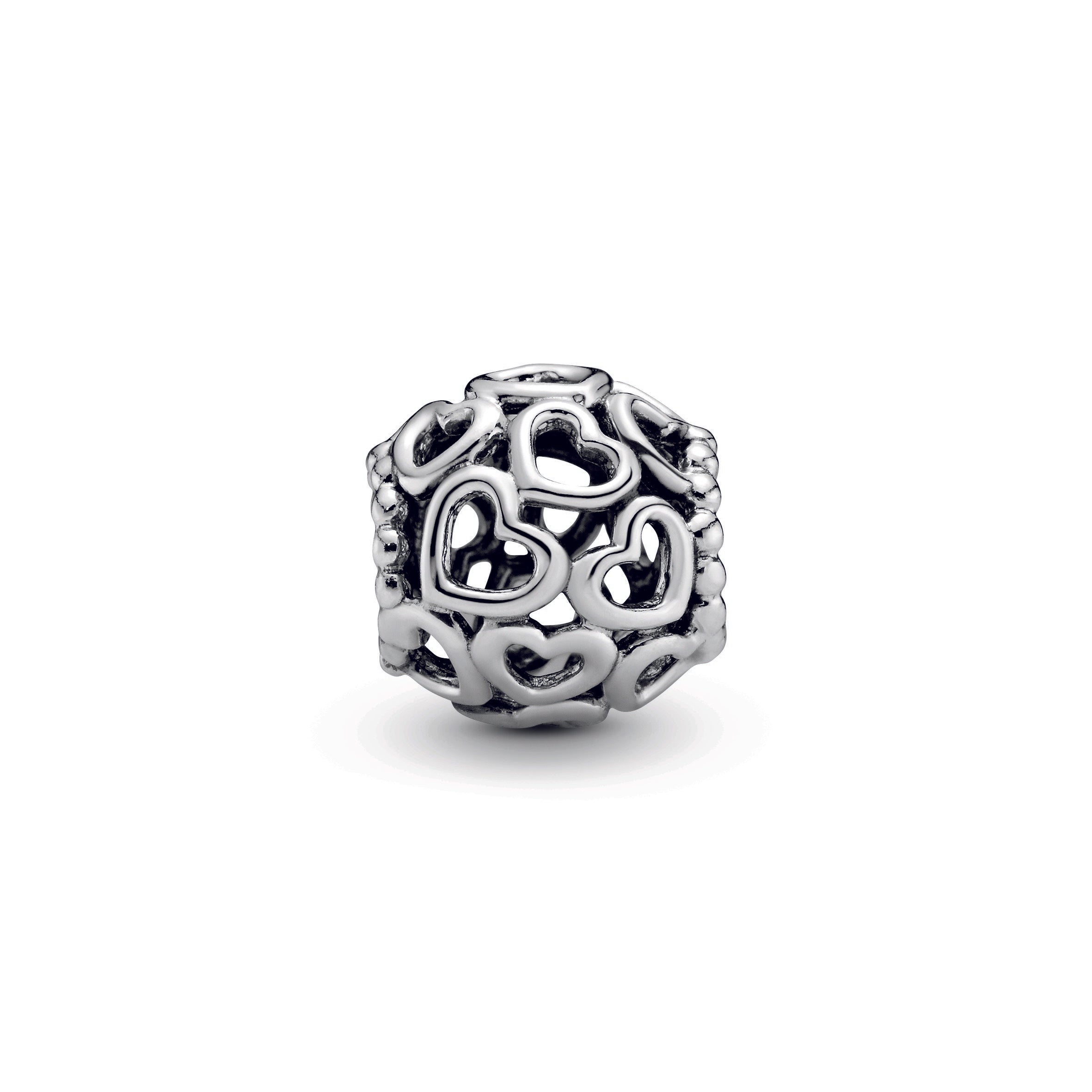 Openwork Hearts Silver Charm