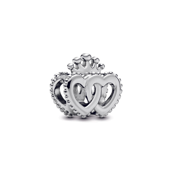 Interlocked Crowned Hearts Silver Charm Pandora Shop Lebanon