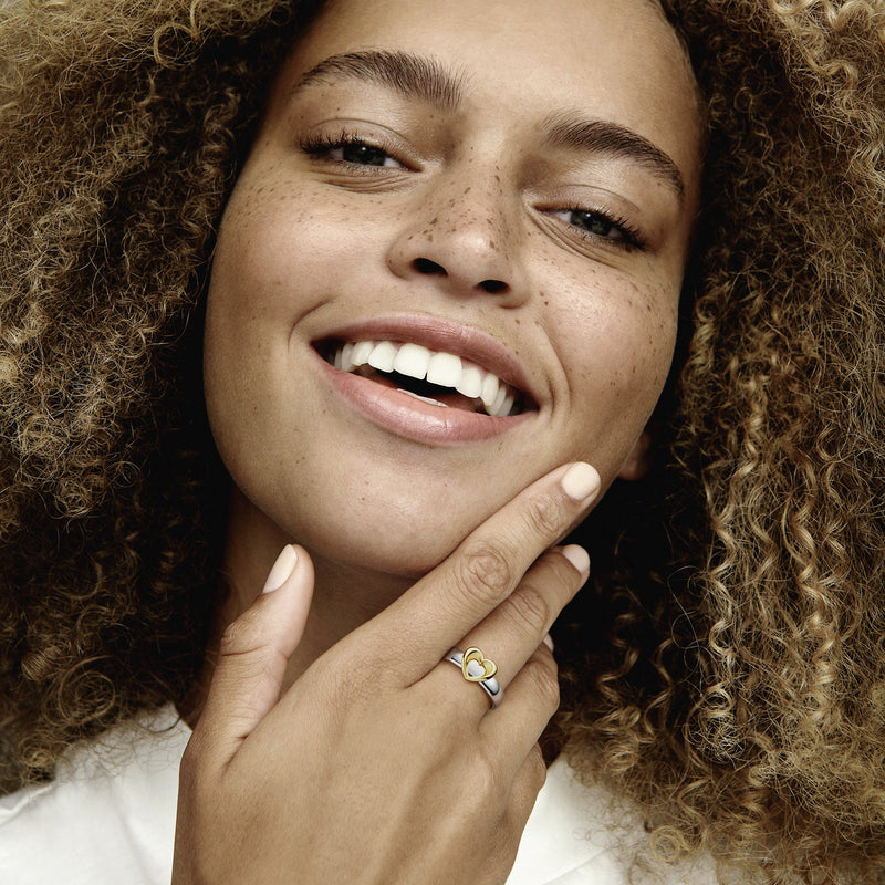 Heart Silver And 14K Gold-Plated Ring