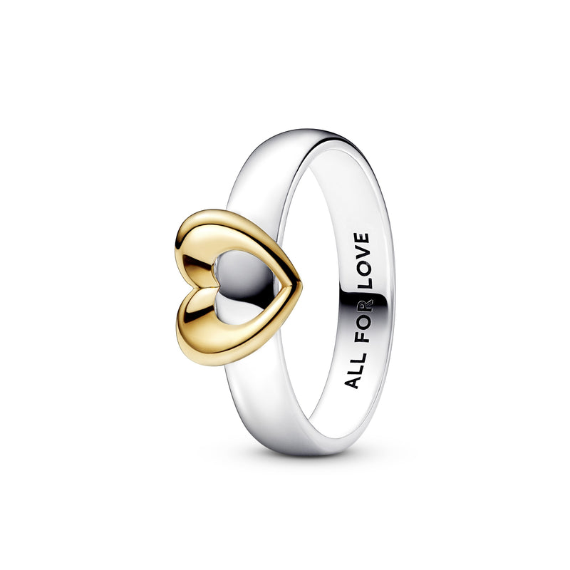 Heart Silver And 14K Gold-Plated Ring