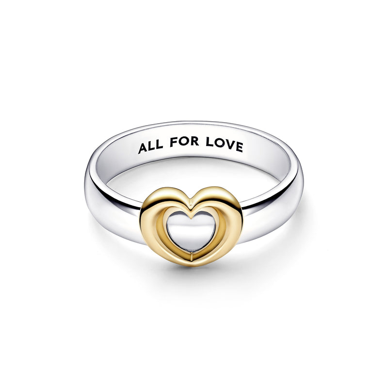 Heart Silver And 14K Gold-Plated Ring