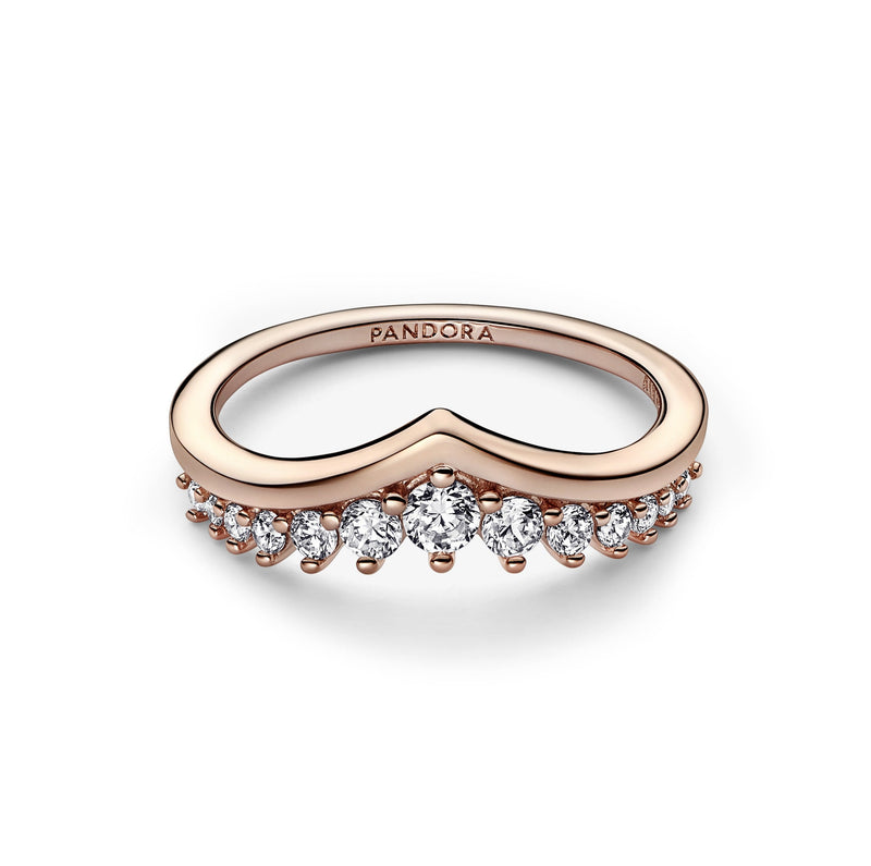 Pandora princess wishbone ring rose gold sale