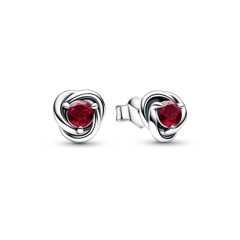 July True Red Eternity Circle Stud Earrings