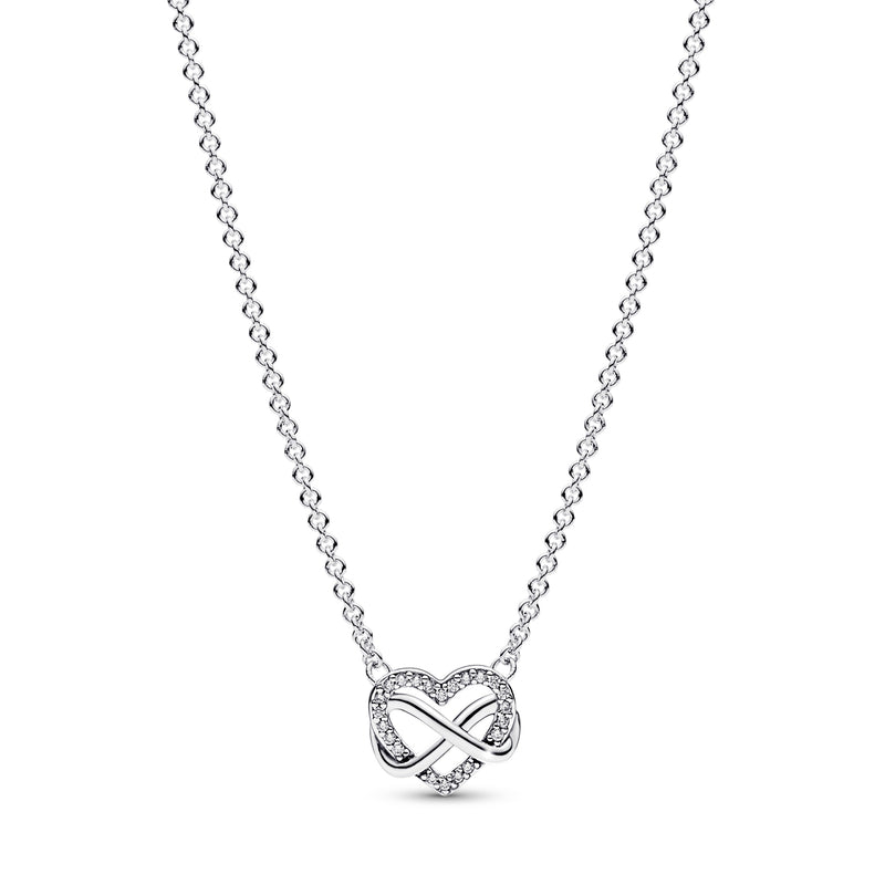 Sparkling Infinity Heart Collier Necklace