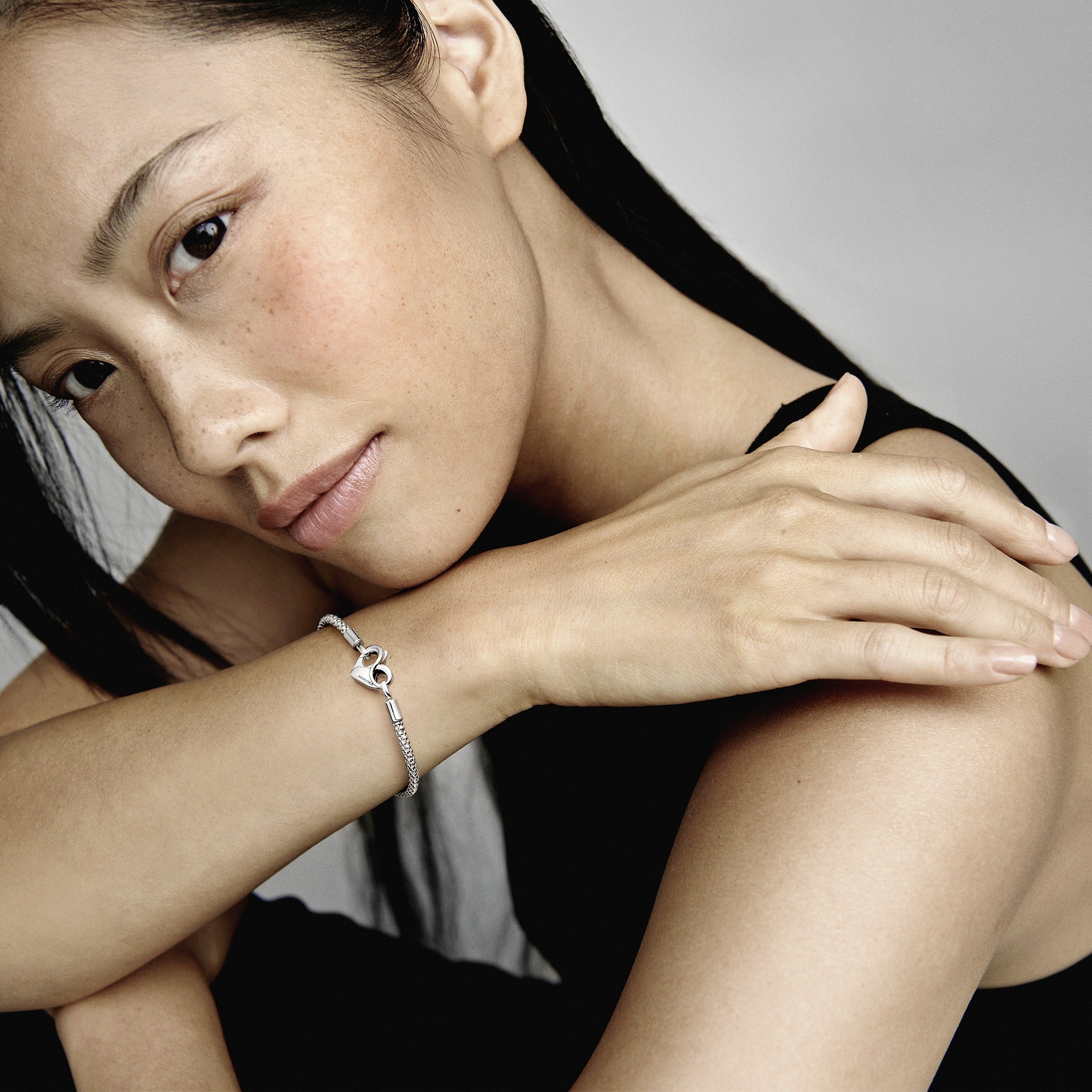 Studded Chain Silver Bracelet