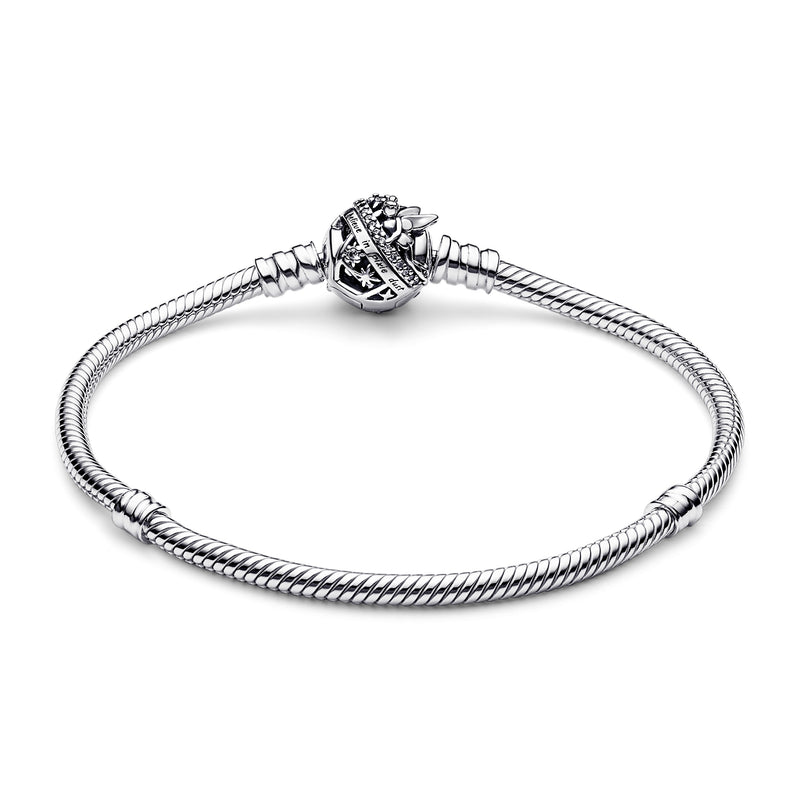 Disney Tinkerbell Snake Chain Silver Bracelet
