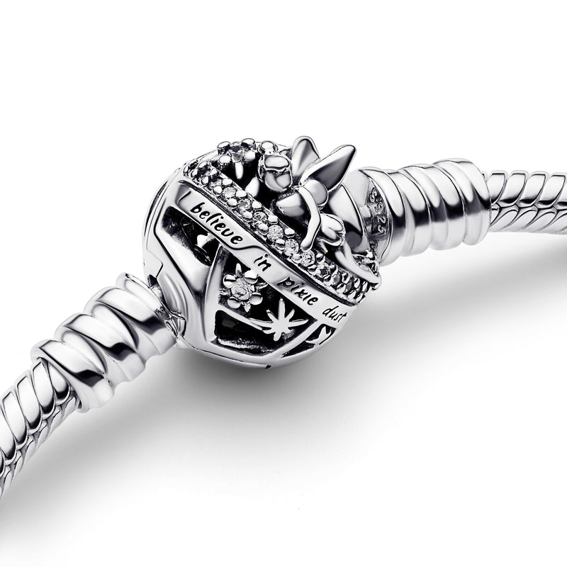 Disney Tinkerbell Snake Chain Silver Bracelet
