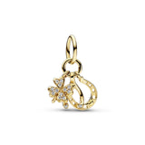 Clover, Wishbone And Horseshoe Gold Dangle