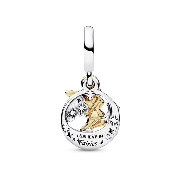 Disney Tinkerbell Silver And 14K Gold-Plated Dangle