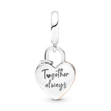 Heart Padlock Double Dangle