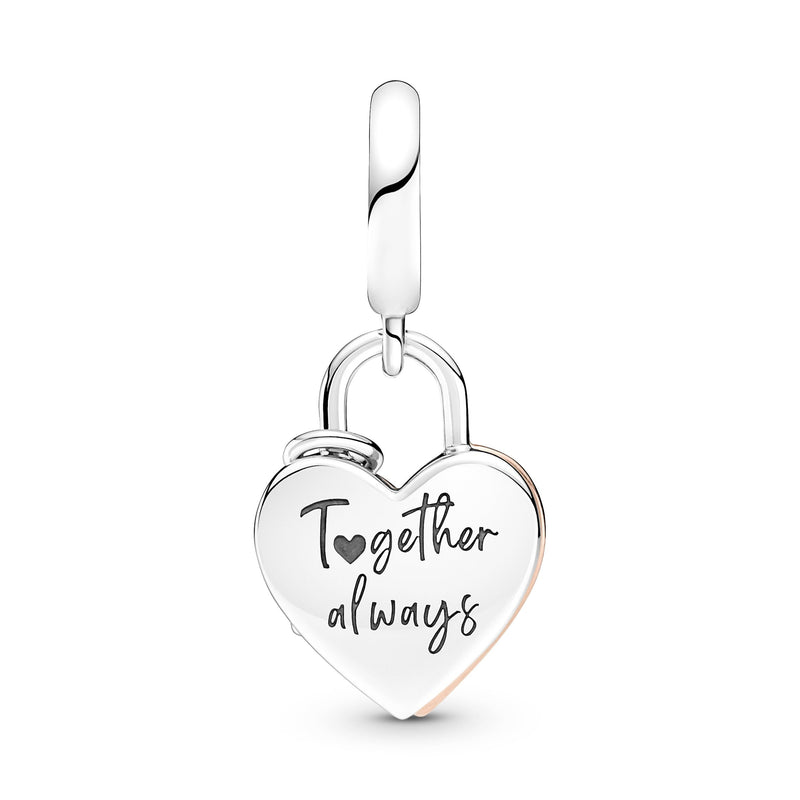 Heart Padlock Double Dangle