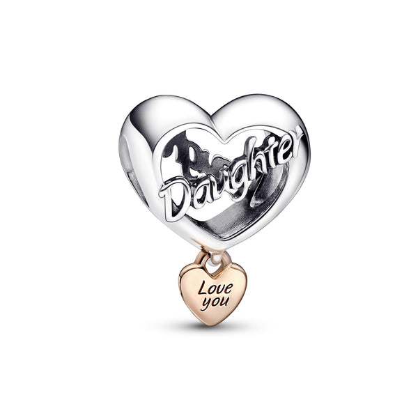 Daughter Silver And Rose Gold-Plated Charm