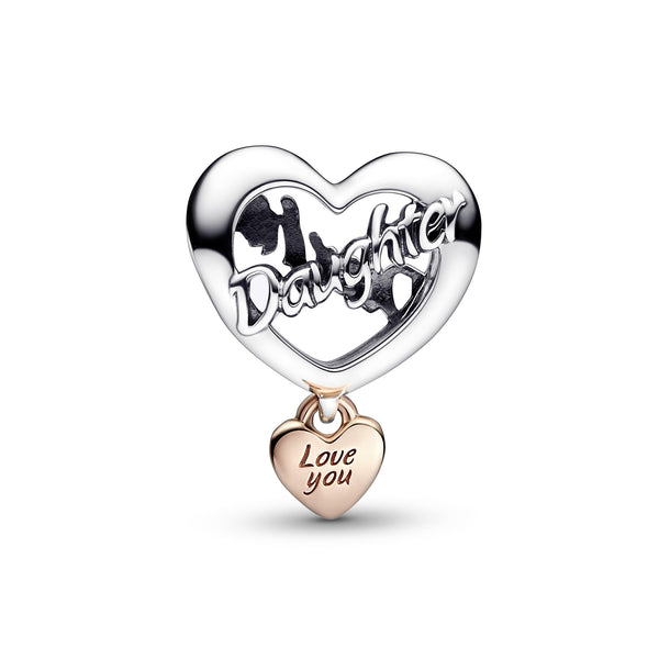 Daughter Silver And Rose Gold-Plated Charm