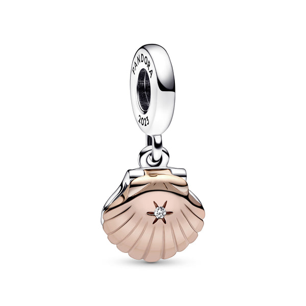 Shell Silver And 14K Rose Gold-Plated Dangle