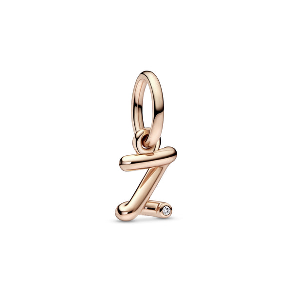 Letter Z 14K Rose Gold-Plated Dangle