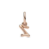 Letter Z 14K Rose Gold-Plated Dangle