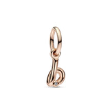 Letter B 14K Rose Gold-Plated Dangle