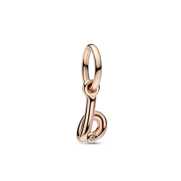 Letter B 14K Rose Gold-Plated Dangle