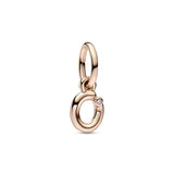 Letter O 14K Rose Gold-Plated Dangle