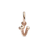 Letter V 14K Rose Gold-Plated Dangle