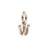 Letter W 14K Rose Gold-Plated Dangle