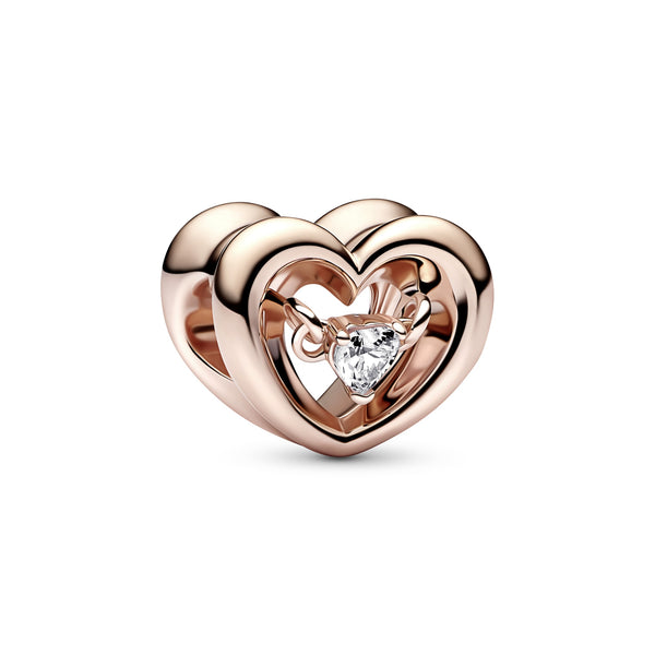 Open Heart 14K Rose Gold-Plated Charm