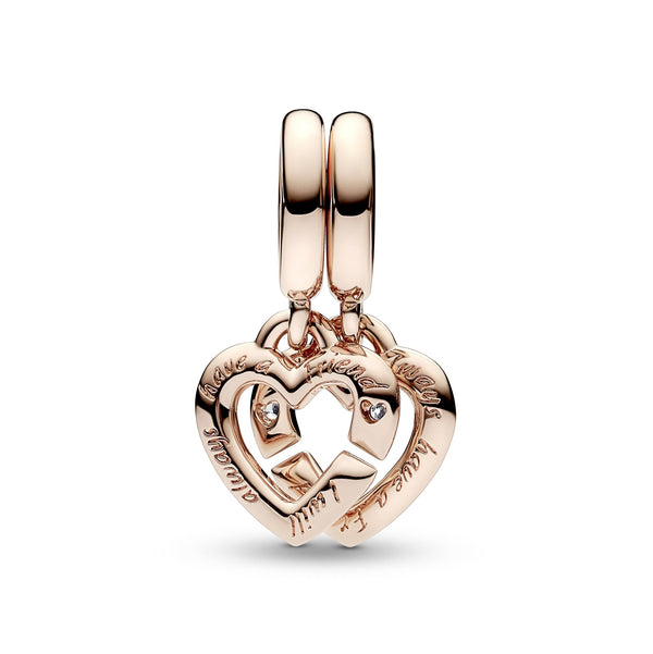 Heart Rose Gold-Plated Double Dangle