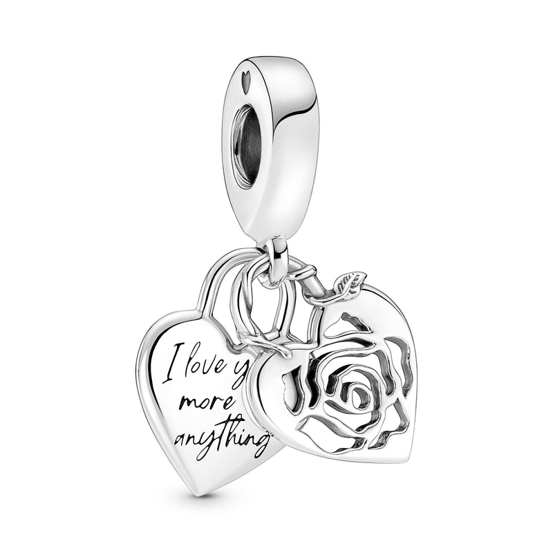 Rose Heart Double Dangle