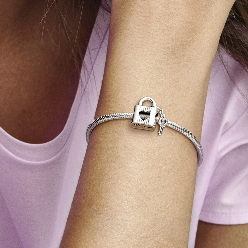 Love Padlock And Key Charm