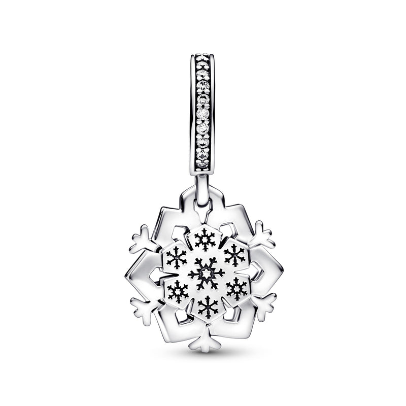 Snowflake Silver Double Dangle