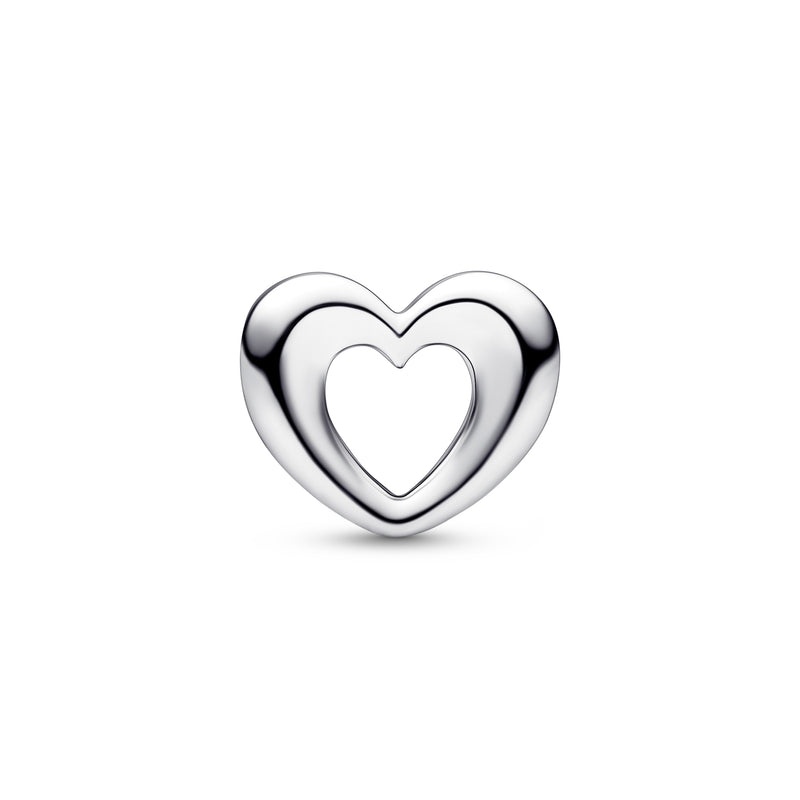 Open Heart Silver Charm