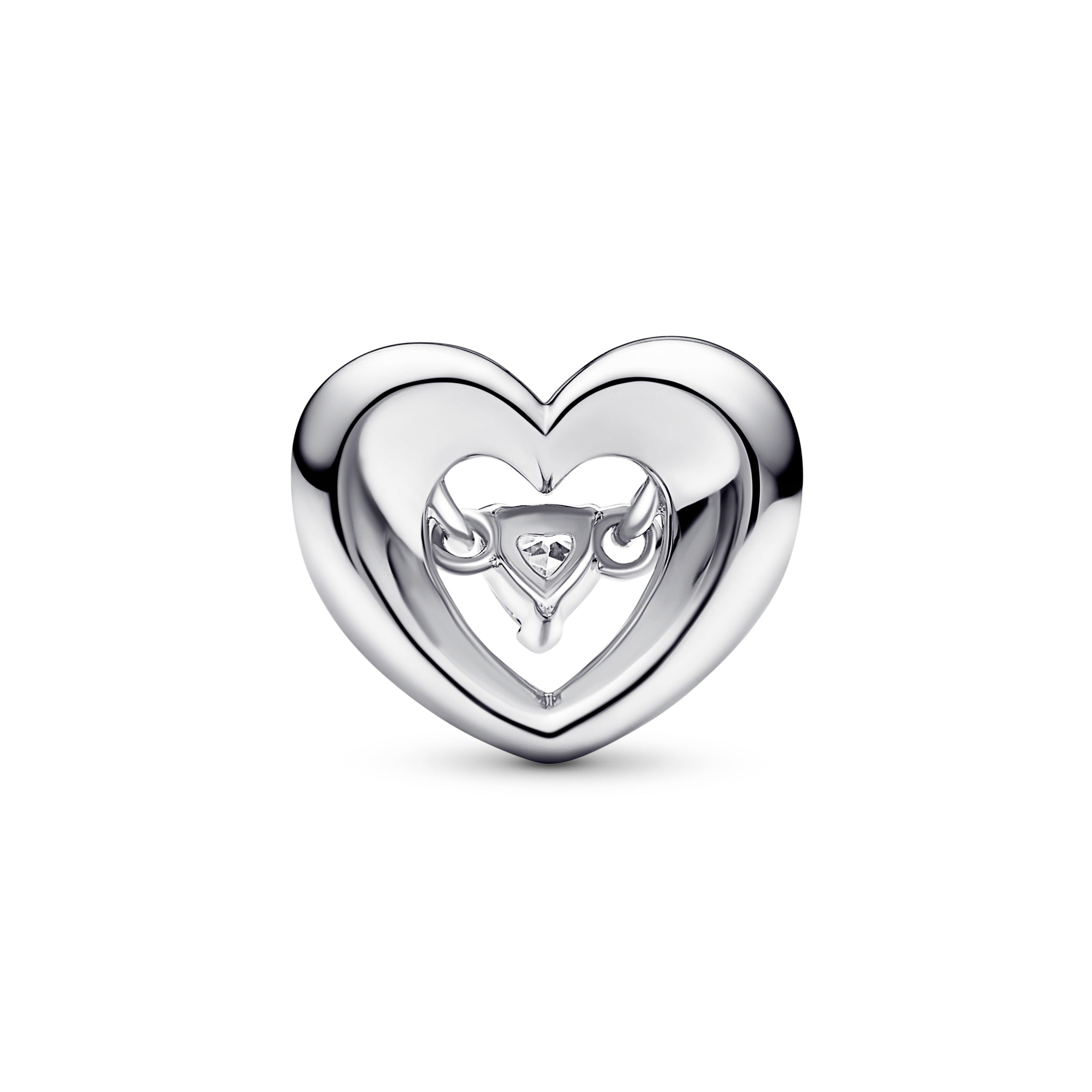 Open Heart Silver Charm