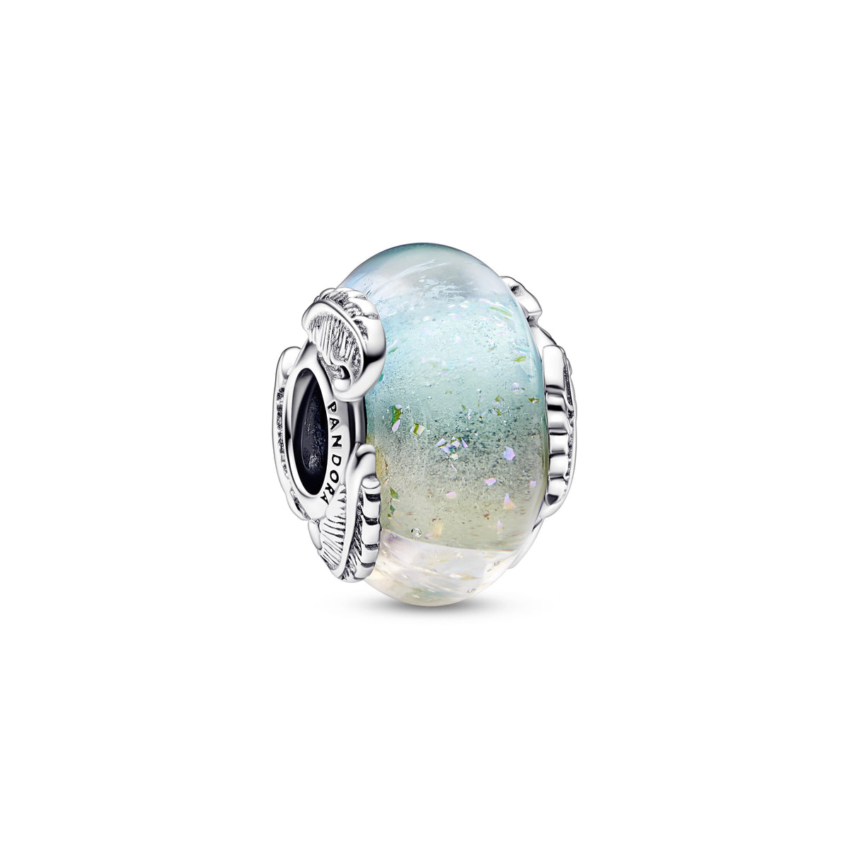 Multicolour Murano Glass & Curved Feather Charm