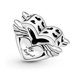 Mum Heart With Wings Charm