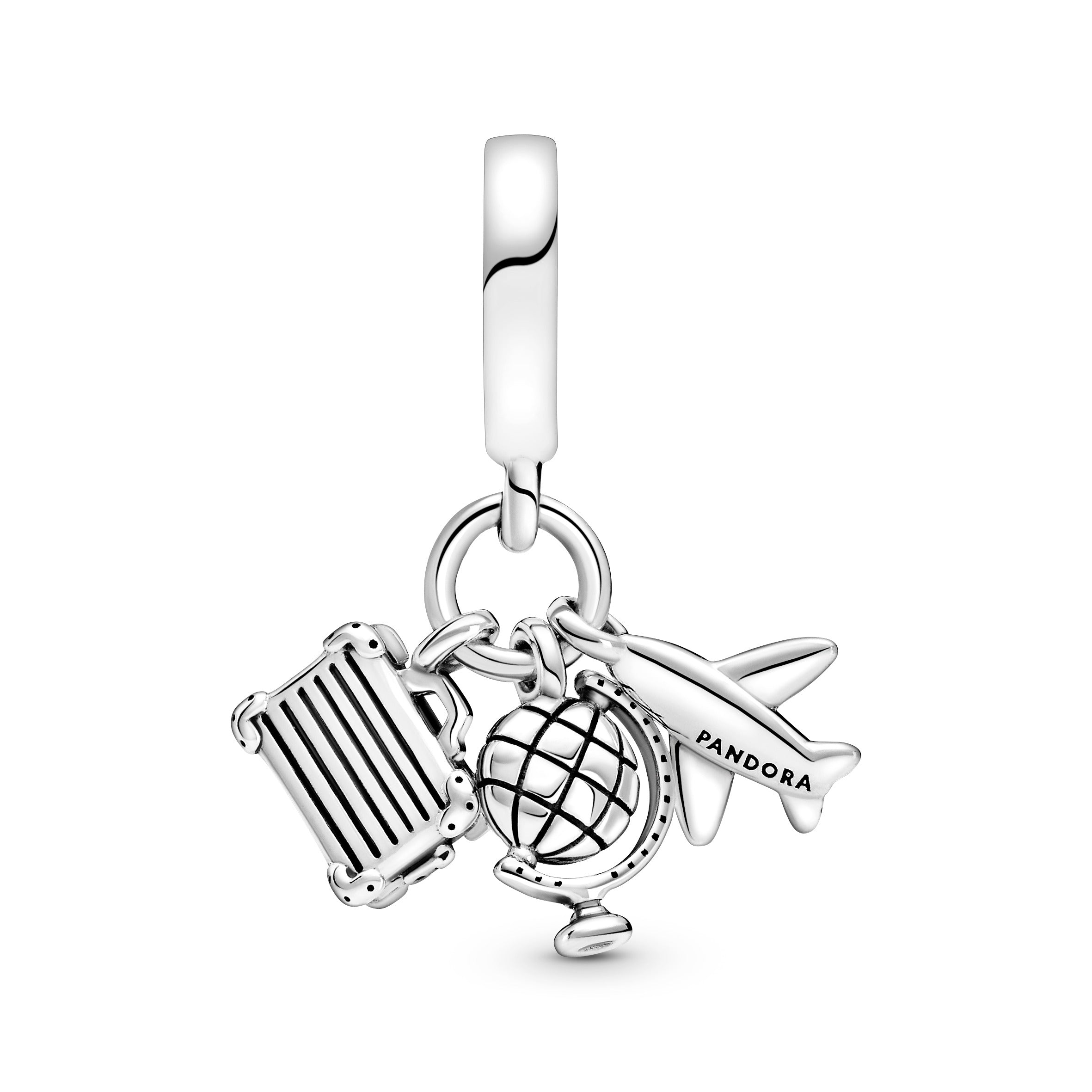Airplane, Globe And Suitcase Dangle