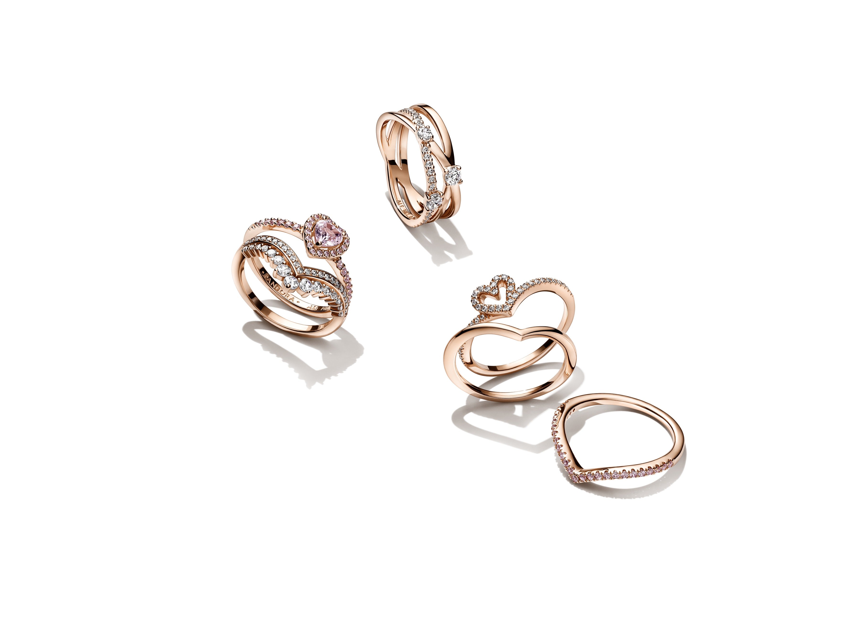 Heart 14K Rose Gold-Plated Ring