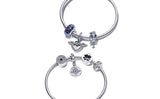 Snake Chain Silver Bracelet with Round Clasp