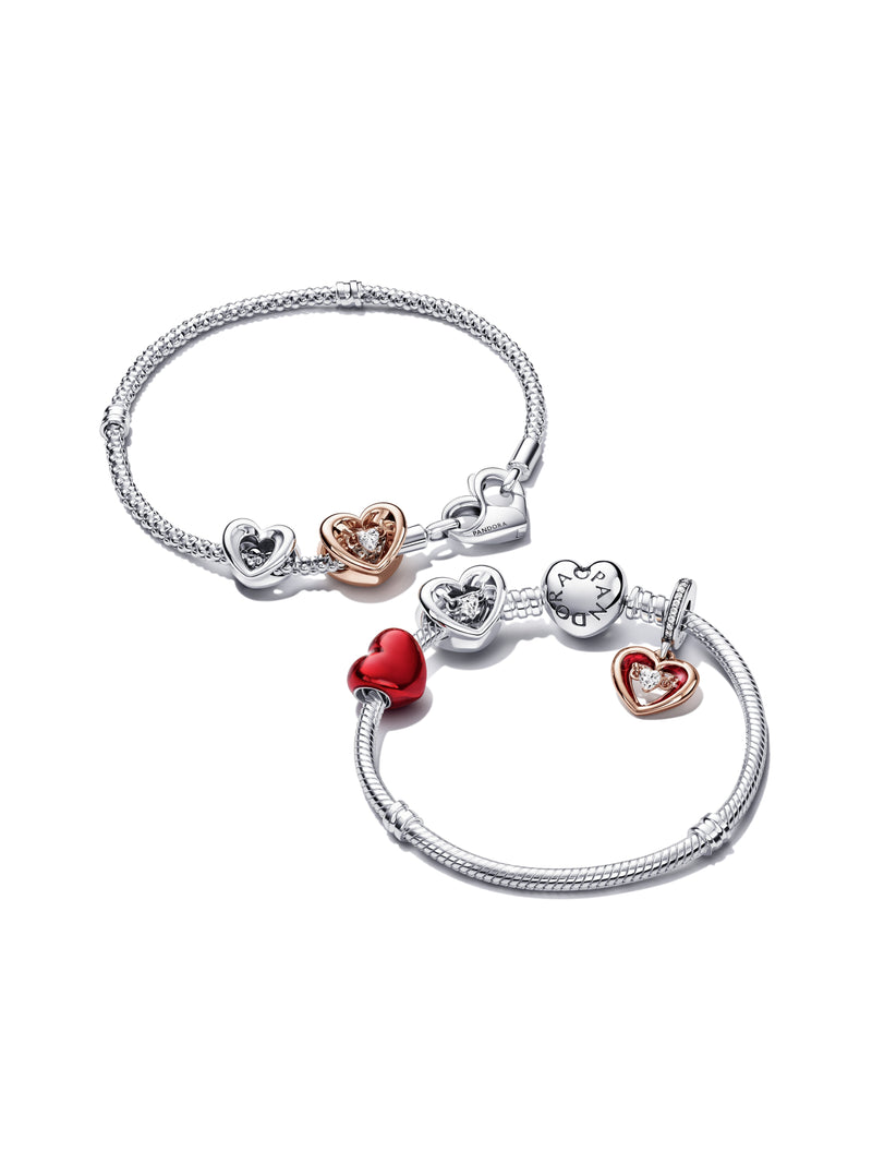 Silver Bracelet with Heart-Shaped Clasp