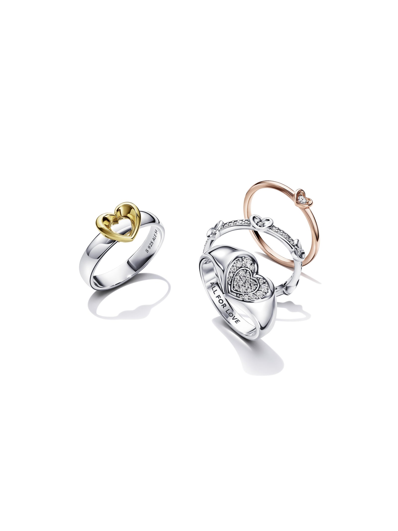 Heart Silver And 14K Gold Plated Ring Pandora Shop Lebanon