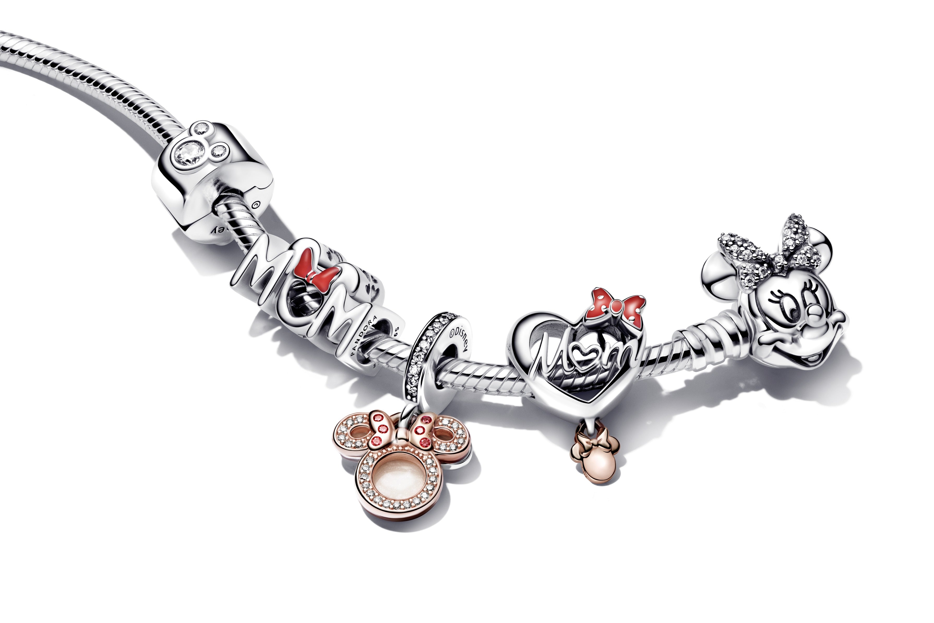 Disney Minnie Mouse Mum Silhouette Double Dangle Charm